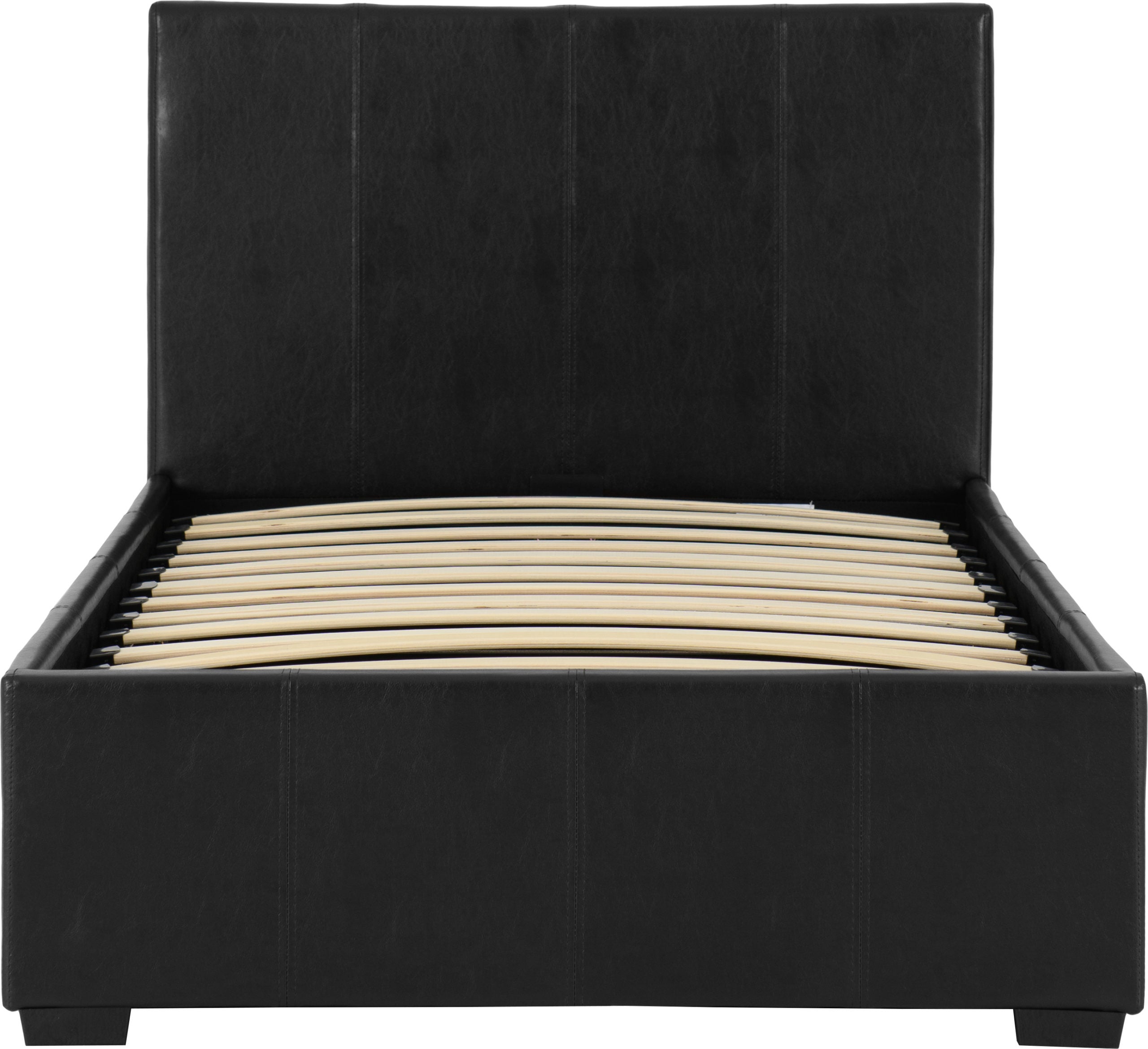 Waverley 3' Storage Bed Black Faux Leather