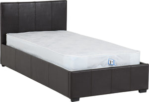 Waverley 3' Storage Bed Brown Faux Leather