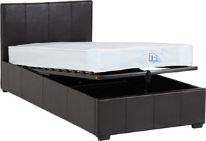 Waverley 3' Storage Bed Brown Faux Leather
