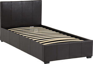 Waverley 3' Storage Bed Brown Faux Leather