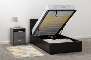 Waverley 3' Storage Bed Brown Faux Leather