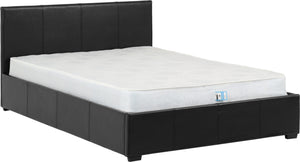 Waverley 4'6" Storage Bed Black Faux Leather