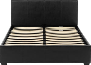 Waverley 4' Storage Bed Black Faux Leather