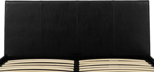 Waverley 4' Storage Bed Black Faux Leather