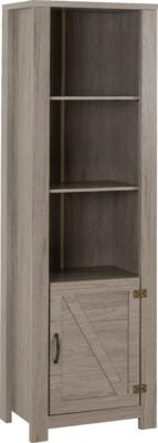 Zurich 1 Door Bookcase Grey Wood Grain
