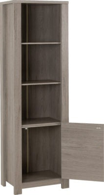 Zurich 1 Door Bookcase Grey Wood Grain
