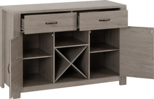 Zurich 2 Door 2 Drawer Sideboard Grey Wood Grain