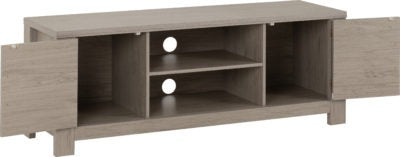 Zurich 2 Door TV Unit Grey Wood Grain